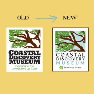 coastal discovery museum brand refresh old and new logo versions